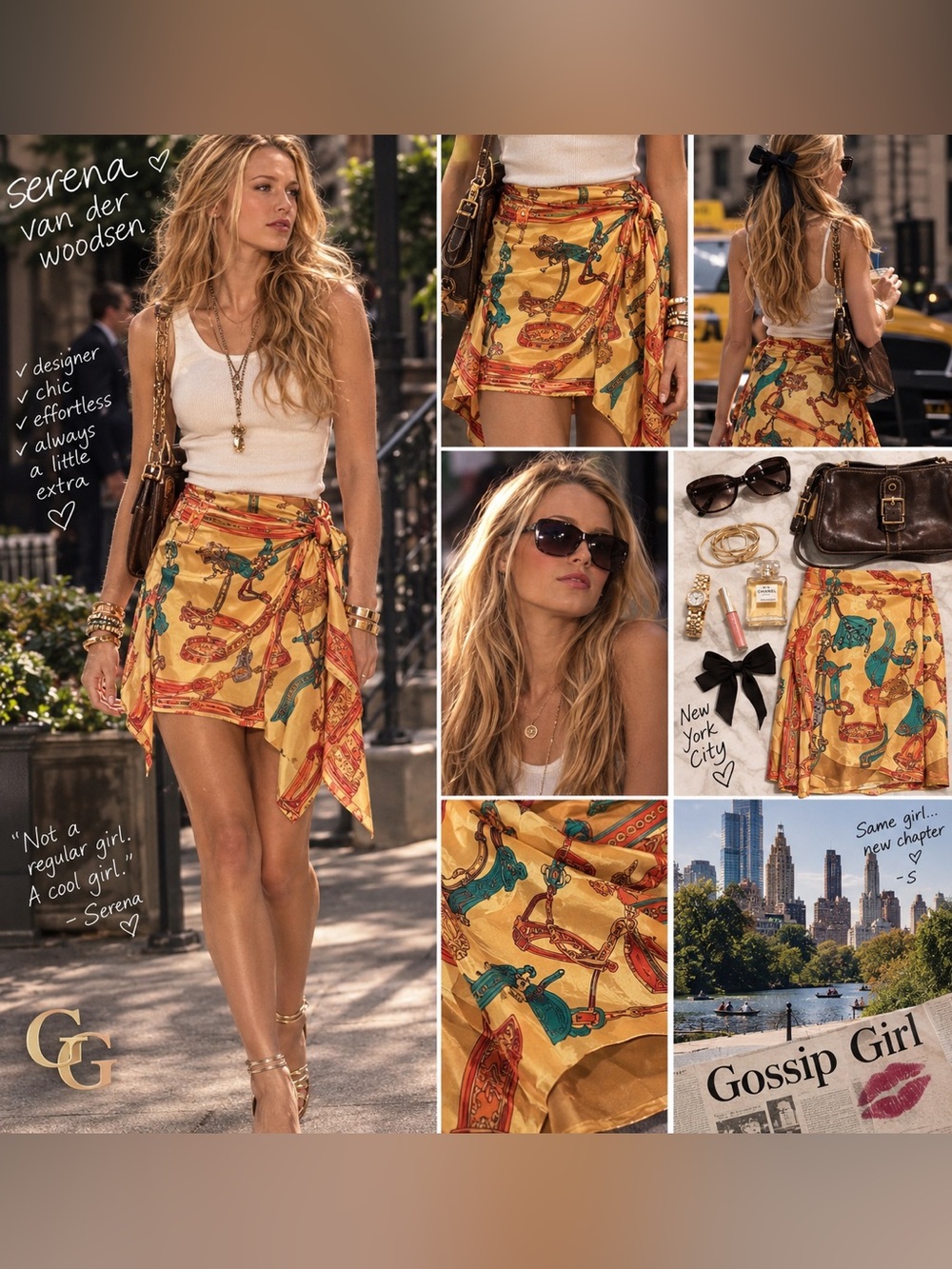 AKIRA Multicolor Skirt  | Size S | ☀️💚 Gossip Girl Serena Van Der Woodsen Core